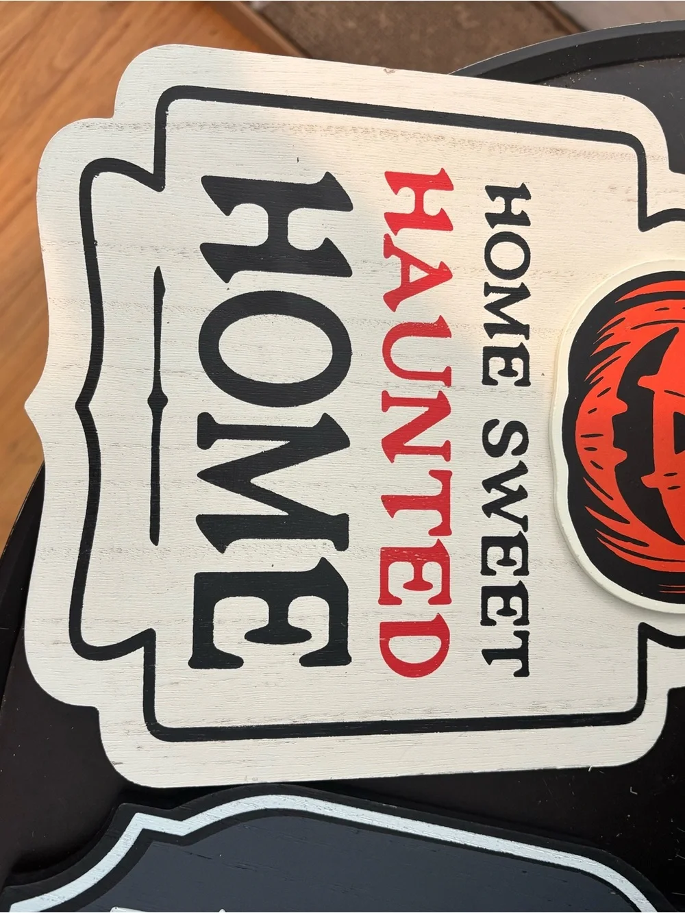 Pair Halloween Wall Signs Home Sweet Haunted Home and Witches Brew Vintage Style